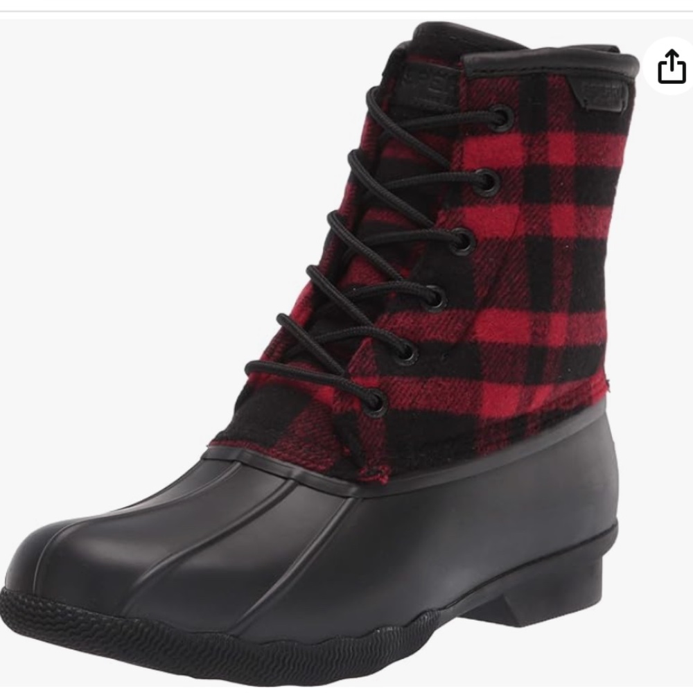 Men's Saltwater Duck Rain Boot Buffalo Checker from Sperry